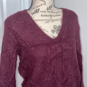 Dynamite Purple V-Neck Sweater Plush Knit